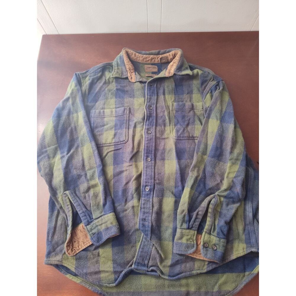 St Johns Bay Wool Blend Flannel Button Down Size XL